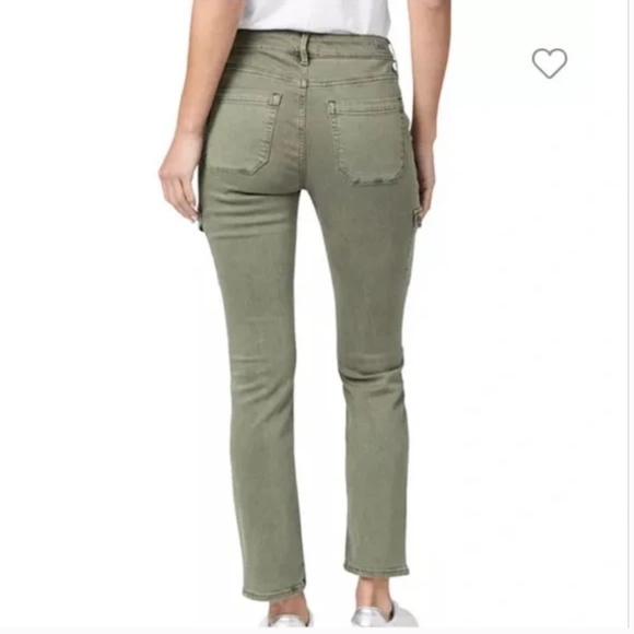 PAIGE Jolie Khaki Green Slim Cotton Cargo Ankle Utility Pants SZ 26 - Picture 4 of 15